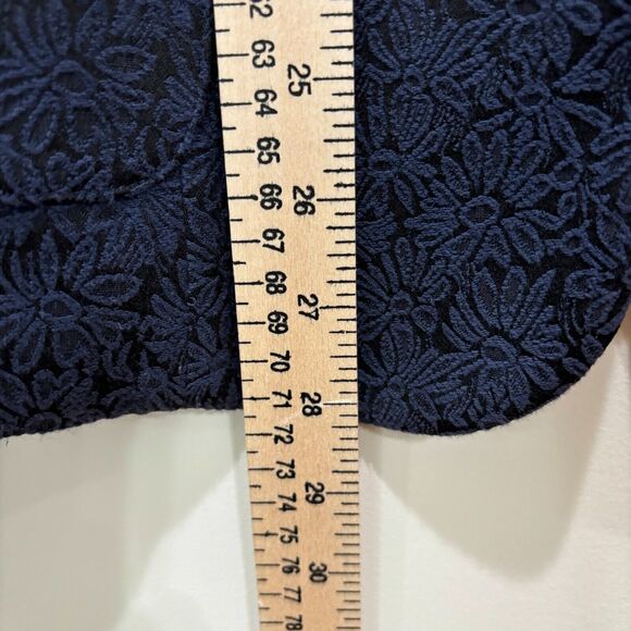 T Tahari Navy Blazer Womens 8 Tapestry Dark Floral Gothic Career Jacket 1 Button - Picture 7 of 12